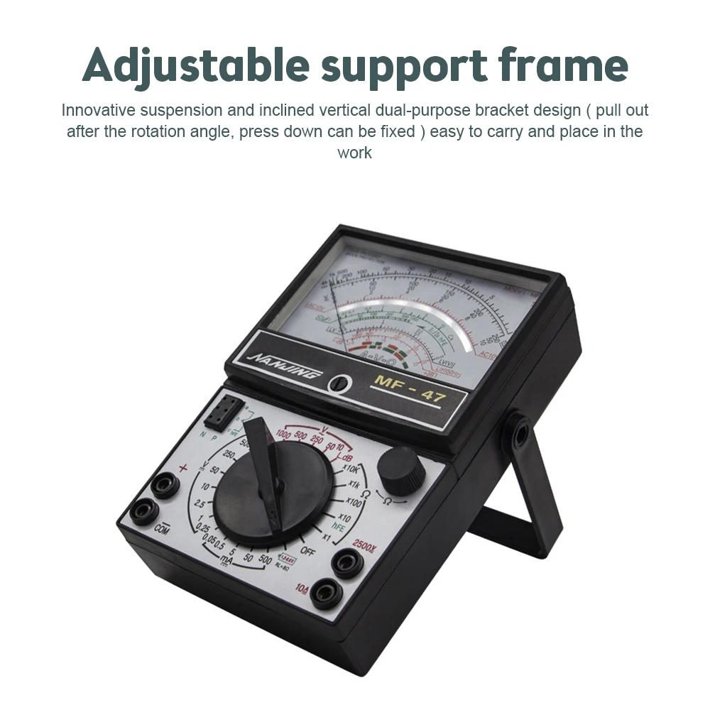 MF-47 Analog Multimeter DC/AC Voltage Current 10A Tester Resistance Capacitance Meter High Precision Pointer Meter Multimeter