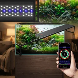 45/60/90cm Fish Tank App control Aluminum Alloy Full Spectrum Eco-Friendly Luxury Fish Tank Lamp RGBW Aquarium Light for Plants