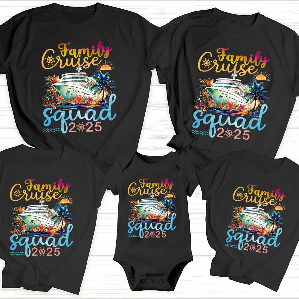 Family Cruise 2025 Shirt Family Matching Group Vacation Summer T-Shirt Dad Mom Kid Baby Beach Summer Vacation 2025 Outfits