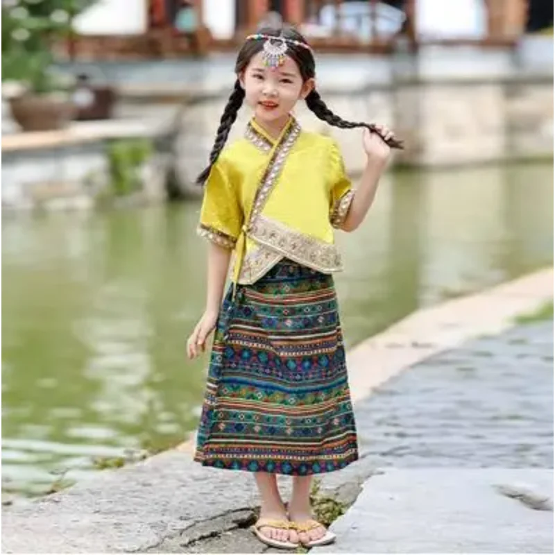 Thai Boy Suit Summer Children Vintage Cloth Girls