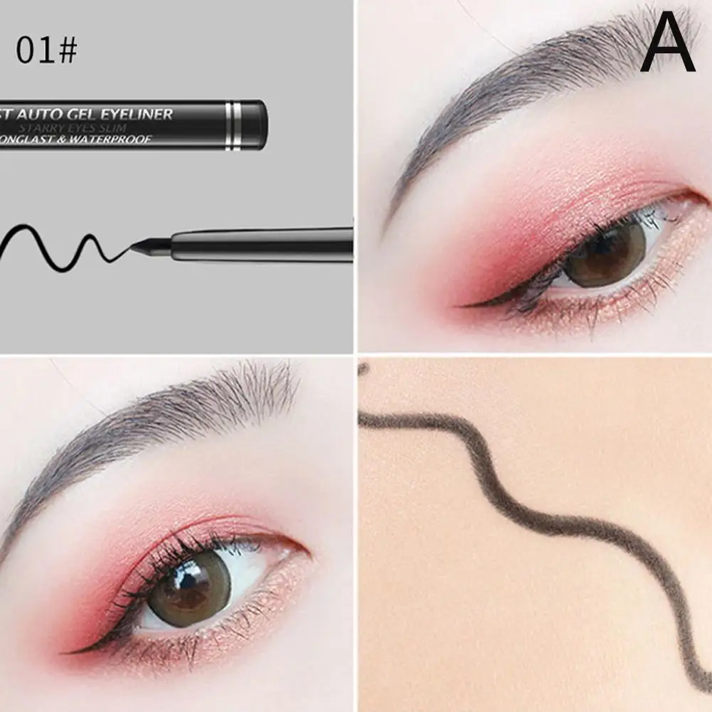 1/2/3 Uds delineador de ojos extremadamente fino impermeable y a prueba de sudor demanda maquillaje delineador de ojos cosmético ultrafino chica negro Thi K7o1