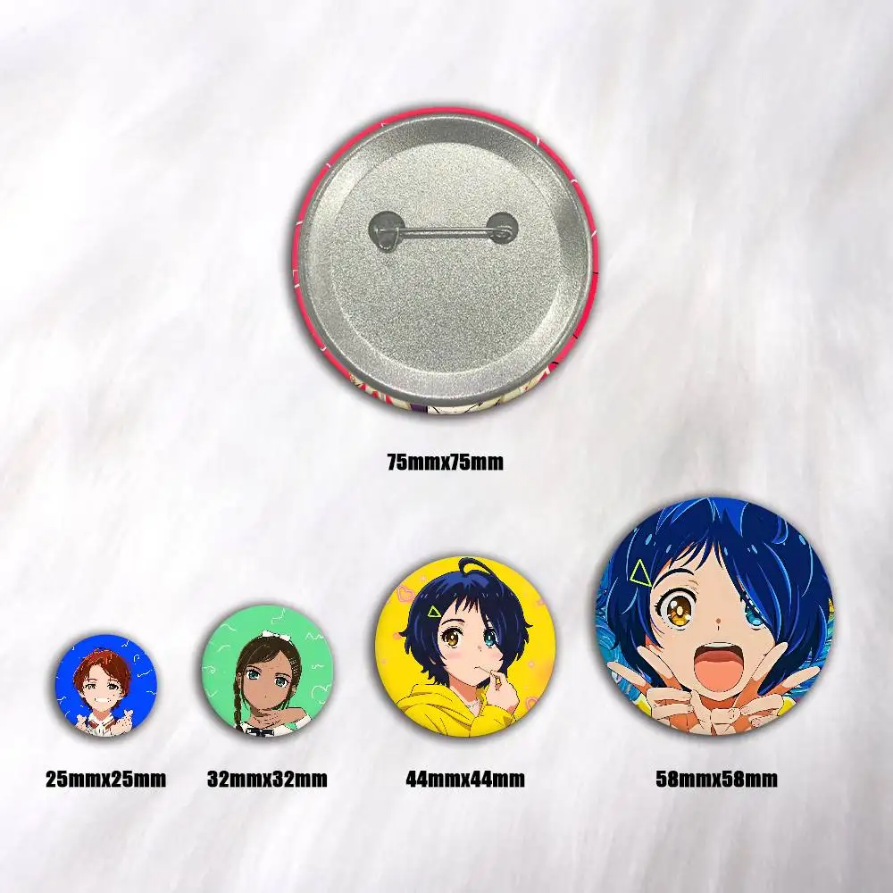 Cartoon Anime W-Wonder Egg P-Priority Badge Tinplate DIY Backpack Clothing Accessories Jewelry Pins