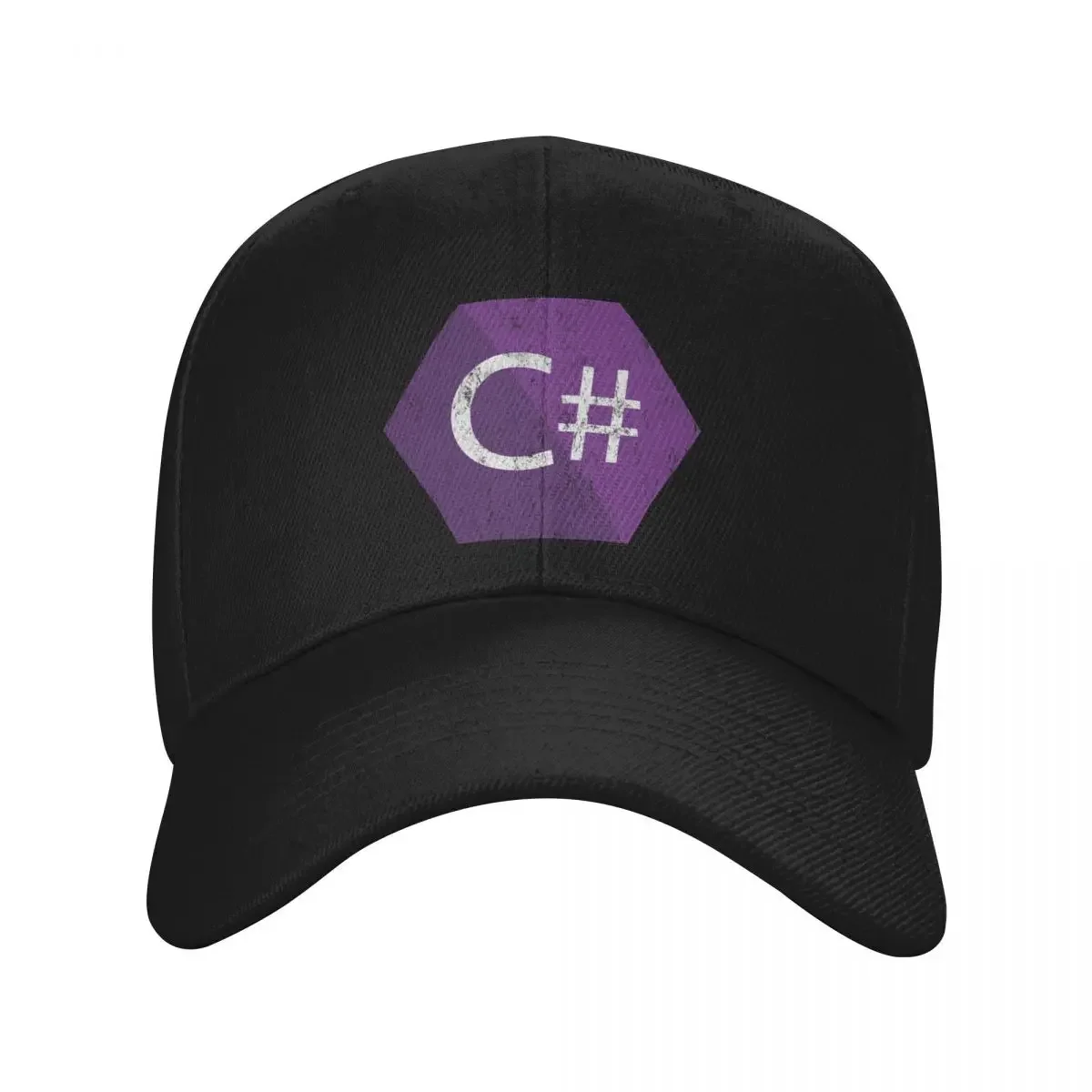 Vintage C# C Sharp Programmer Baseball Cap Big Size Hat funny hat Women Hats Men's