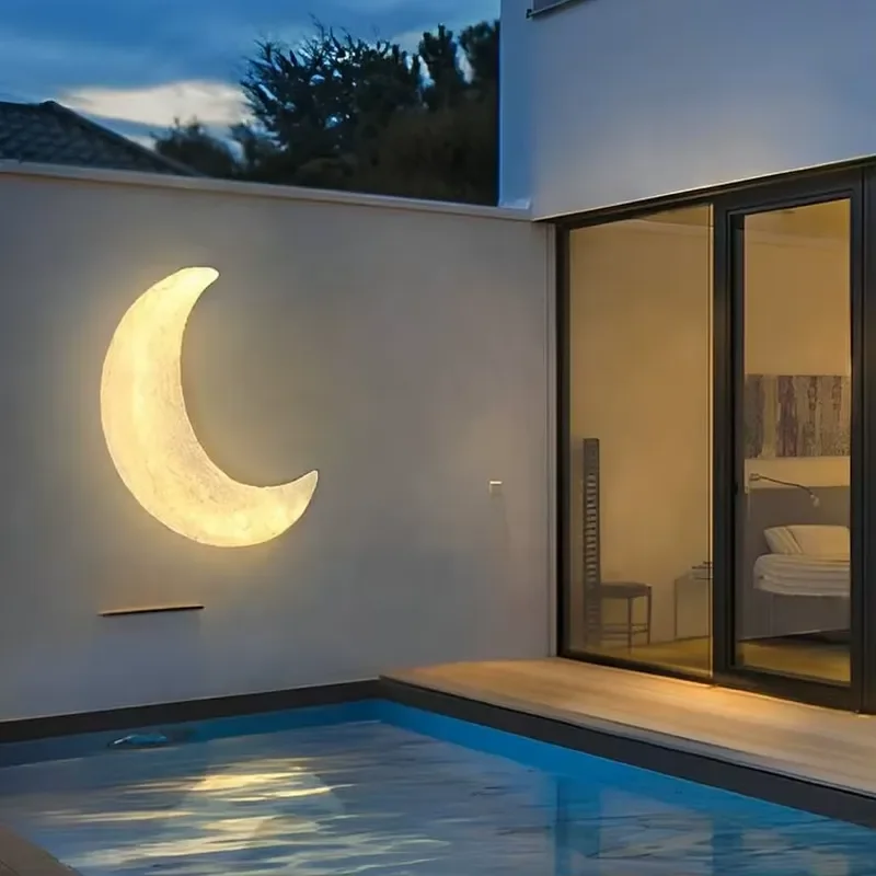 15W Moon Wall Light IP65 Waterproof LED Modern Outdoor Wall Sconce Lighting Courtyard Villa Garden Decorative Wall Lamp