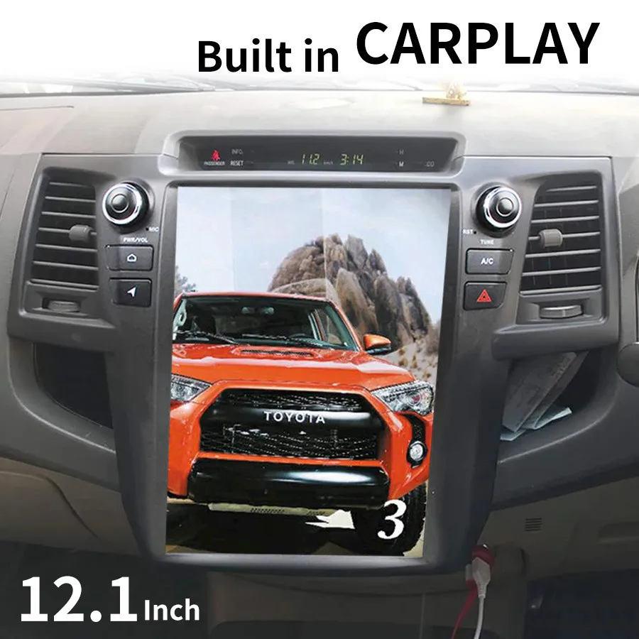 

For Toyota Fortuner 2007-2015 Android 12 8G 128G Qualcomm 665 Tesla Screen Car Auto Stereo radio Multimedia Auto Gps Navigation