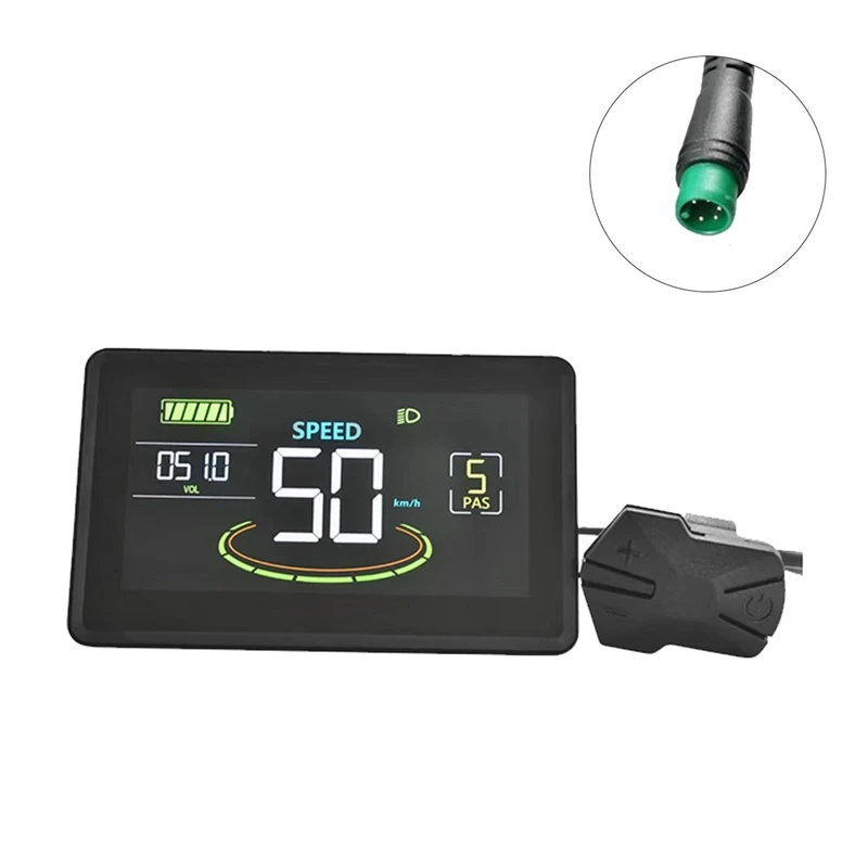 

H6C Electric Bike LCD Display Meter 24V-60V E Scooter LCD Panel Color Screen with USB UART for Electric Bike(5PIN)