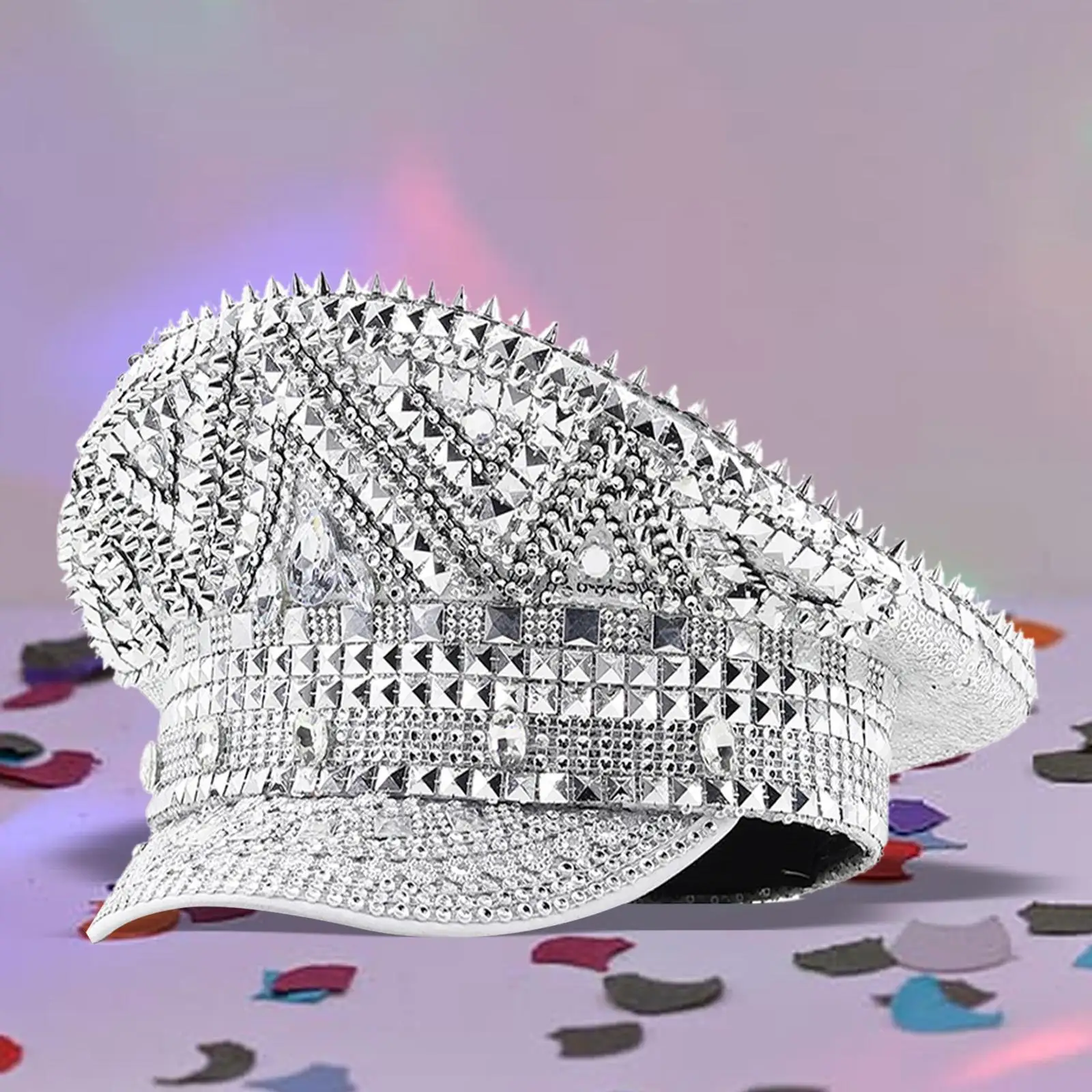

Steampunk Hat Sequin Burning Man Hat for Mardi Gras Carnival Performance