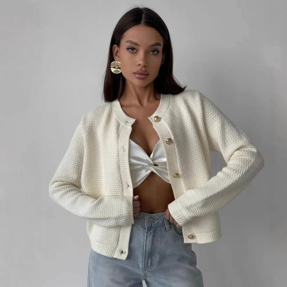 

Элегантные кардиганы 2026: Модные женские свитера для повседневной носки, зимняя и осенняя одежда, домашняя одежда, вязаные однотонные модели