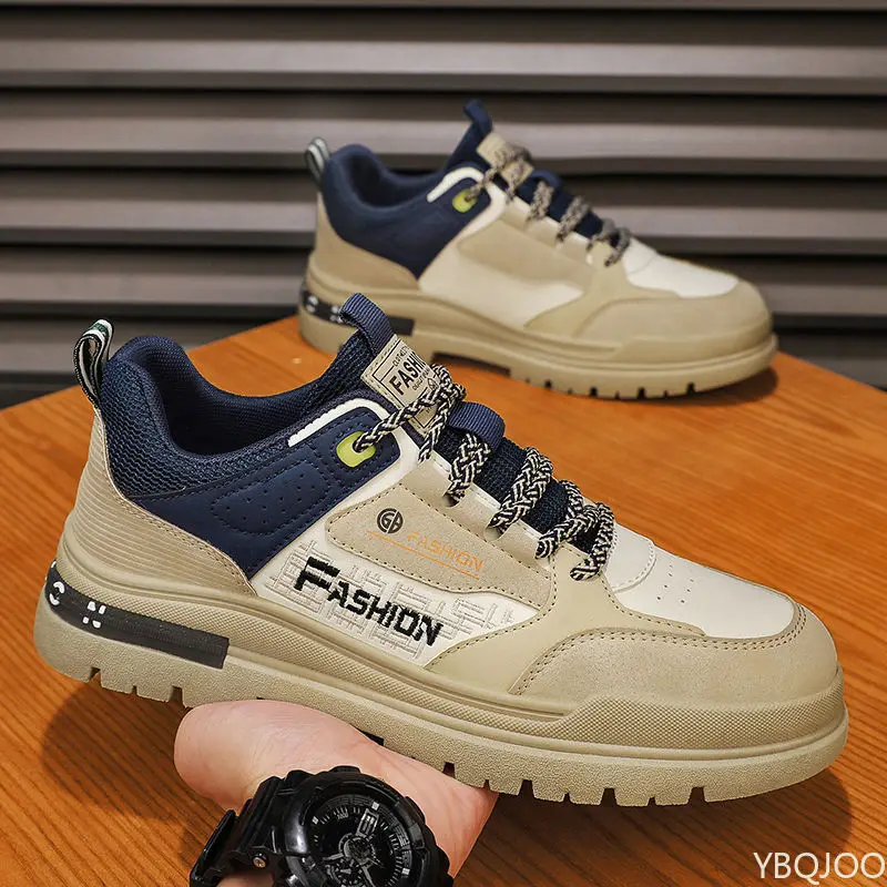 新しい春と秋のメンズカジュアル快適なスニーカー軽量シンプルなメンズシューズファッショナブルな多用途厚底靴