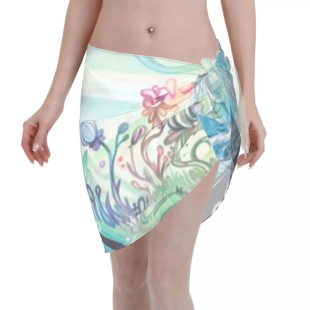 Promotion Vivid Dreaming (Left Version) Women's Beach Wrap SkirtMom Baby Beach Trip Sarong Wrap