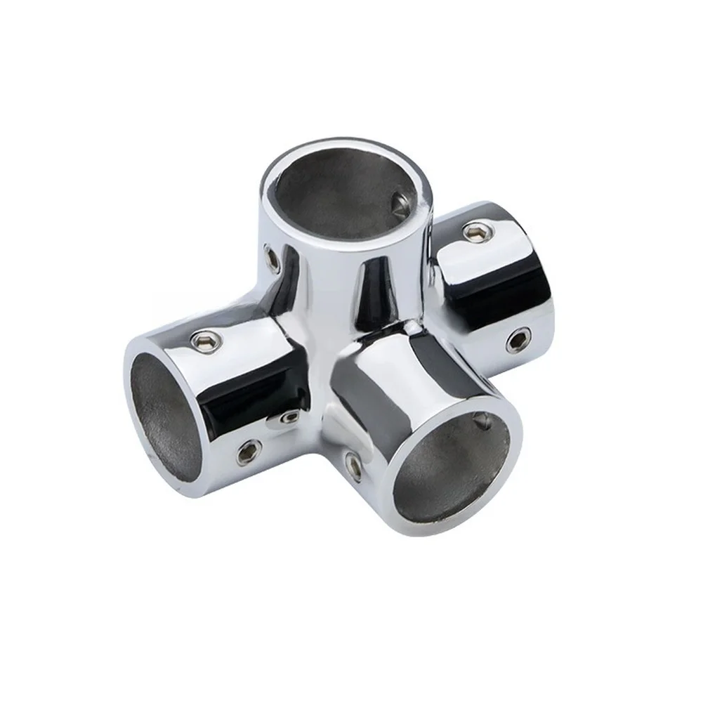 High Performance Marine Connectors 6.9*5*2.2cm Marine Four Way Rail Fitting Secure Connection Mirror Polished Finish