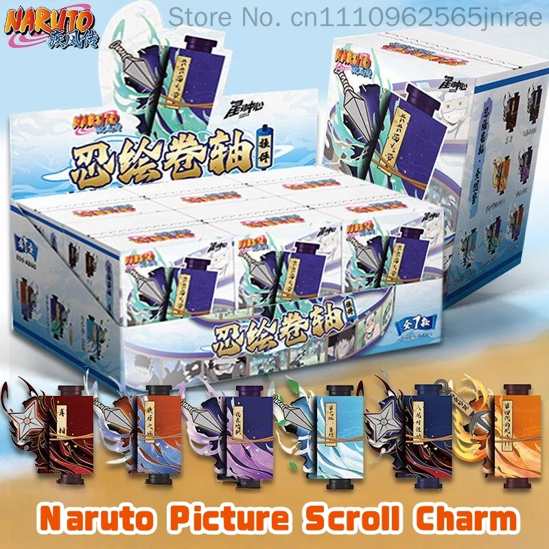 Caja Sorpresa con Colgante de Pergamino de Ninjutsu de Naruto Shippuden, Material ABS, 8x7cm, Decoración de Anime para Coleccionistas Adultos