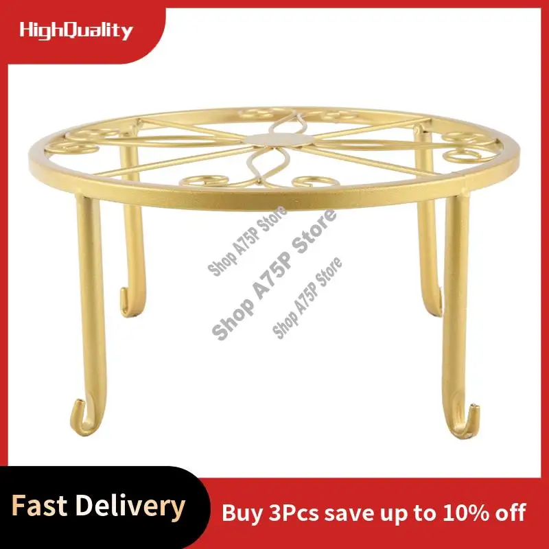 Floor Iron Pot Plant Stand Flower Shelf Holder Garden Shelves Garden Plant Balcony Round Rack Home Decor-Hot