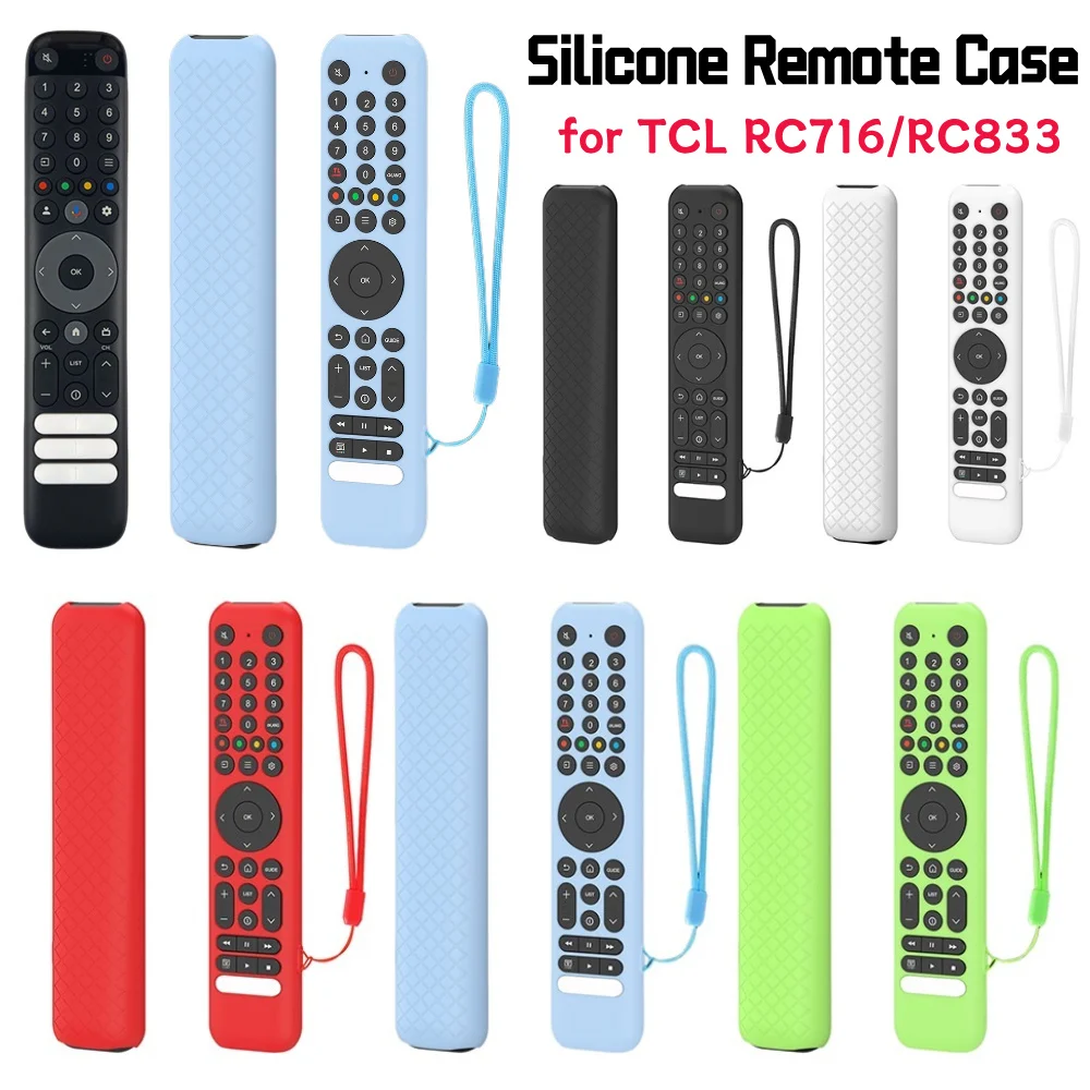 Silicone Remote Case for TCL RC716/RC833 GUB1 Remote Protective Case Anti-Slip Remote Cover Shockproof Silicone Sleeve Anti-Drop