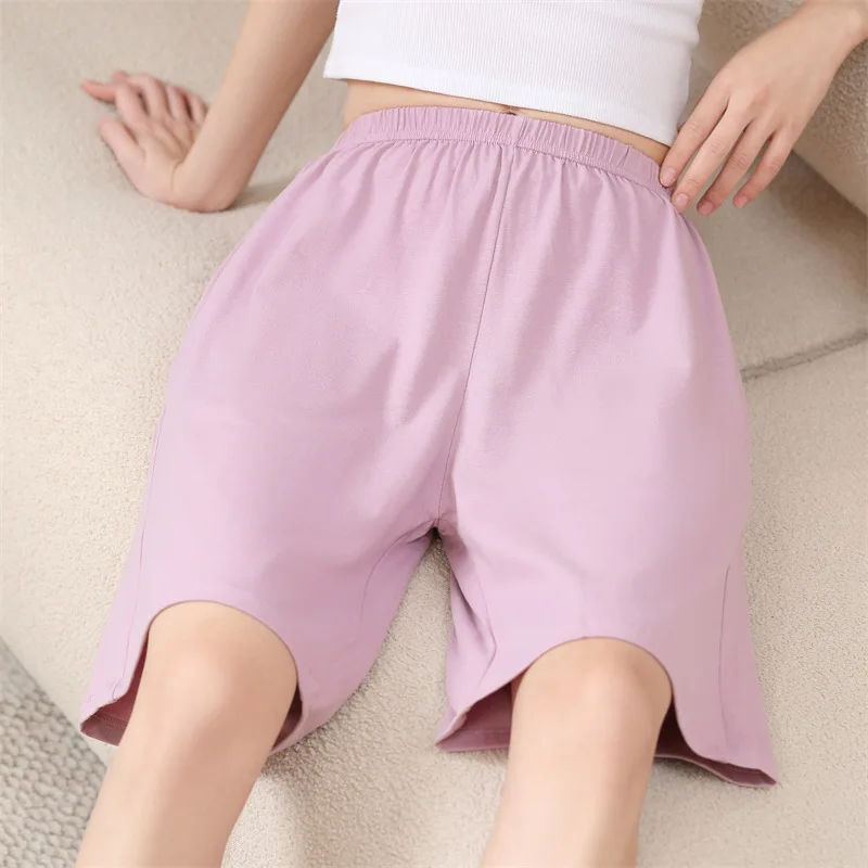 القطن النوم قيعان المرأة الصيف بلون ملابس المنزل السراويل الرياضية فضفاضة المتضخم ملابس نوم غير رسمية الإناث ملابس خاصة الموضة