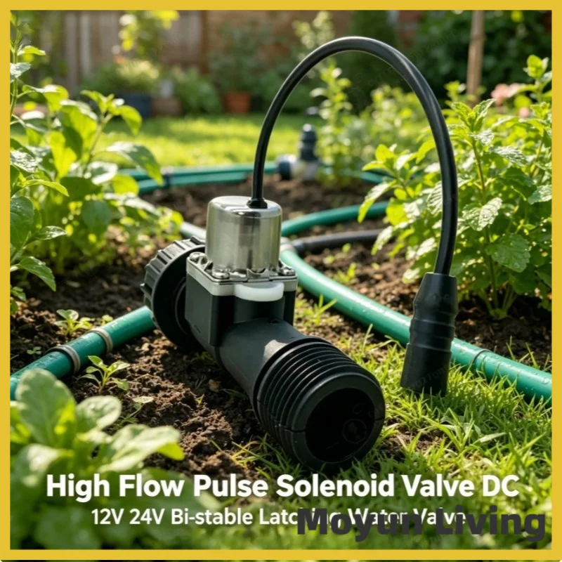 High Flow Pulse Solenoid Valve DC 12V 24V Bi-stable Latching Water Valve for Garden Irrigation System Agriculture Drip Watering
