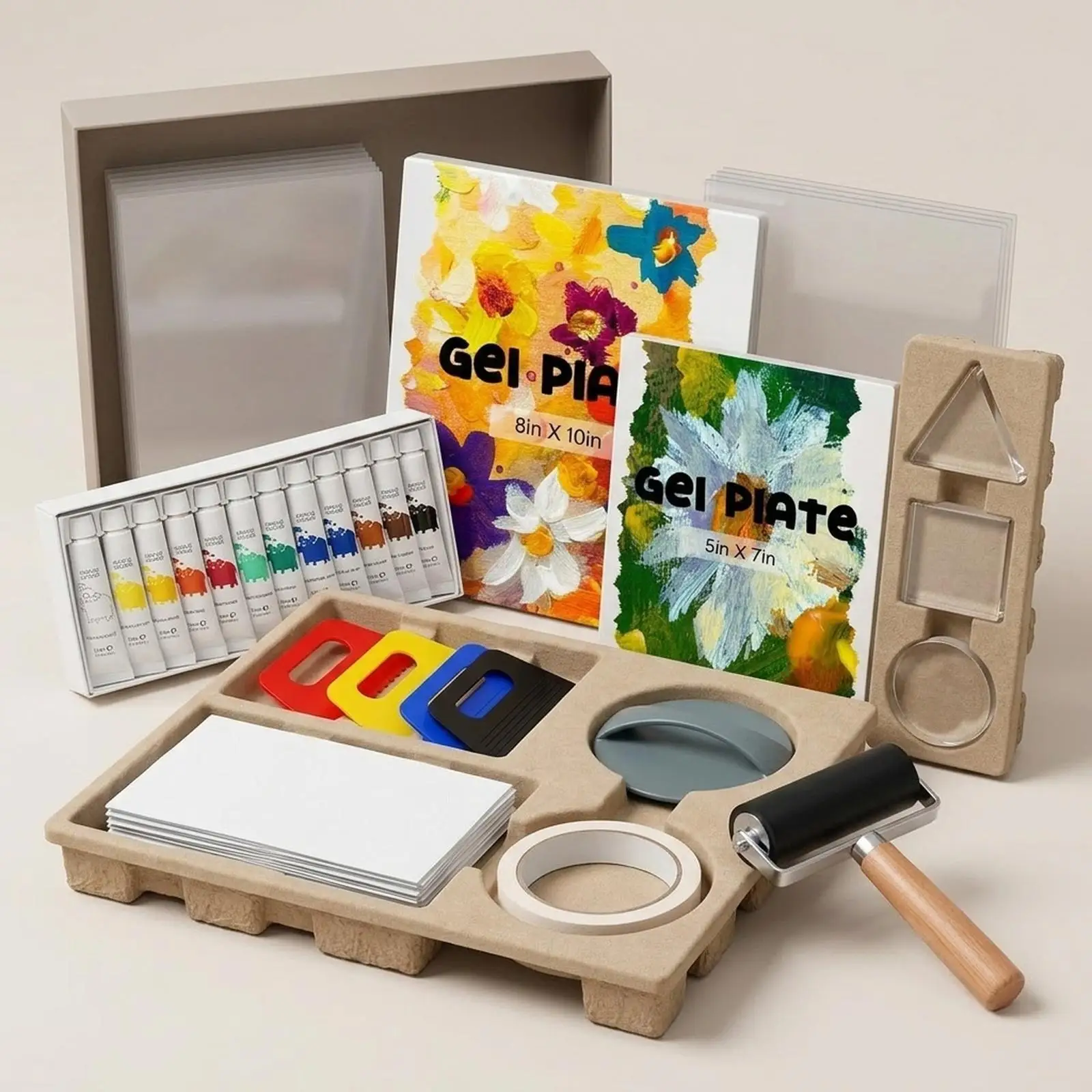 complete-gel-printing-plate-kit-crafts-professional-for-starter-stencils-art-supplies