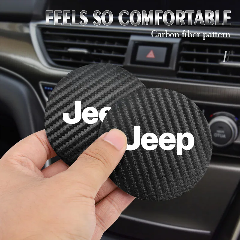 2 قطعة سيارة قاعدة أكواب مقاومة للماء عدم الانزلاق وسادة كوب الماء حصيرة ل جيب جراند شيروكي رانجلر JK المصارع البوصلة رينيجيد باتريوت #2