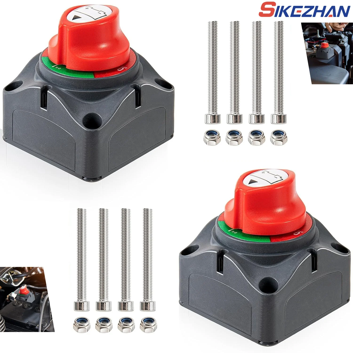 

Battery Disconnect Switch 12V 24V 300A Car Isolator Disconnect Rotary Switch 2 and 3 Position Cut Off Switch for VR Camper Boat