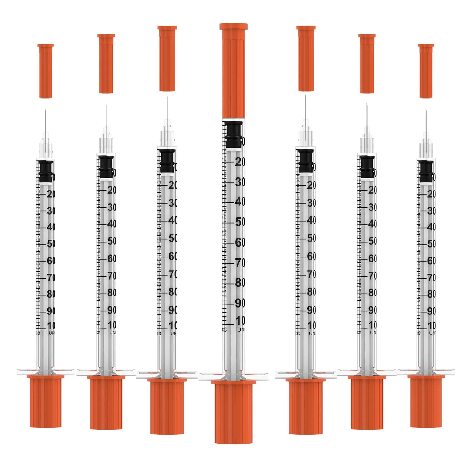 Disposable Syringes with 31Ga 8mm Stainless Needles 100pcs 0.5/1ml Lab Measuring Tool Pet Feeding Individually Sealed Packaging