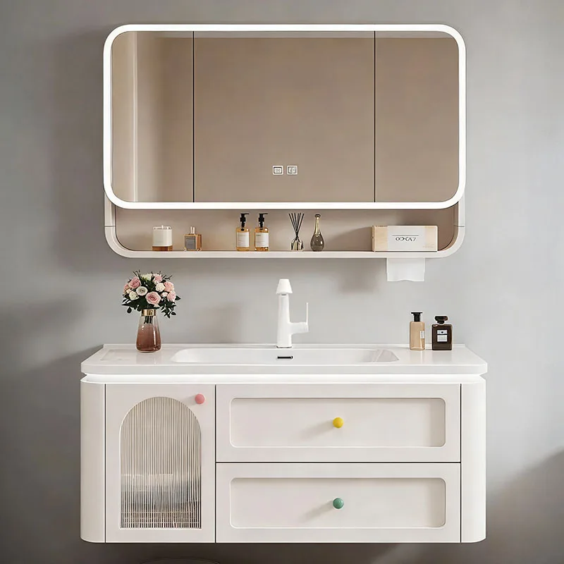 White Organizer Cupboard Storage Toilet Partitions Space Saver Wooden Drawers Bathroom Cabinet Paper Gabinete Home Furniture