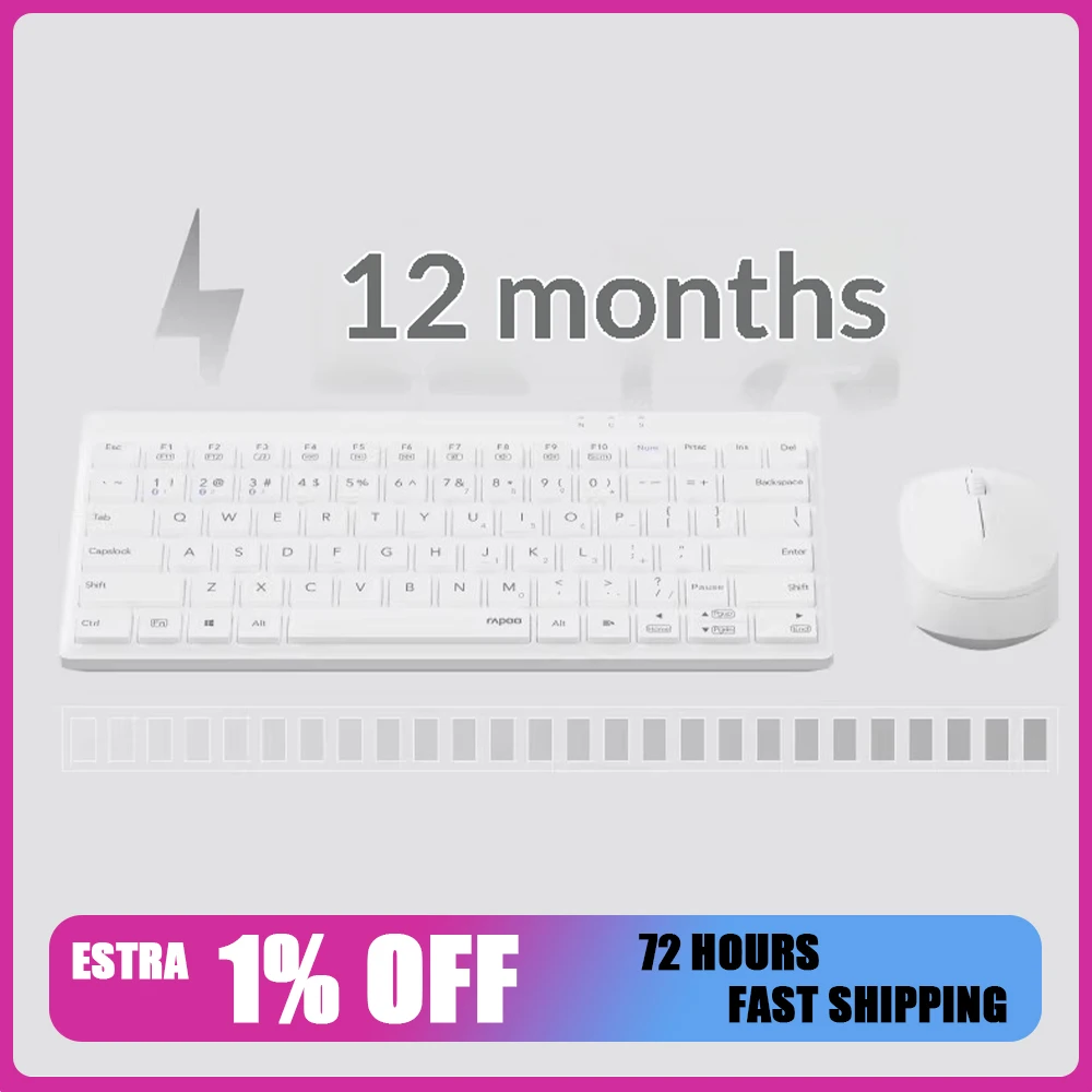 

Беспроводная клавиатура Rapoo 8000GT, оригинальная, с двигателем Phase 3220, 2400DPI, 30IPS, 10G, офисная клавиатура, светлый тон, для ПК, аксессуары, подарки