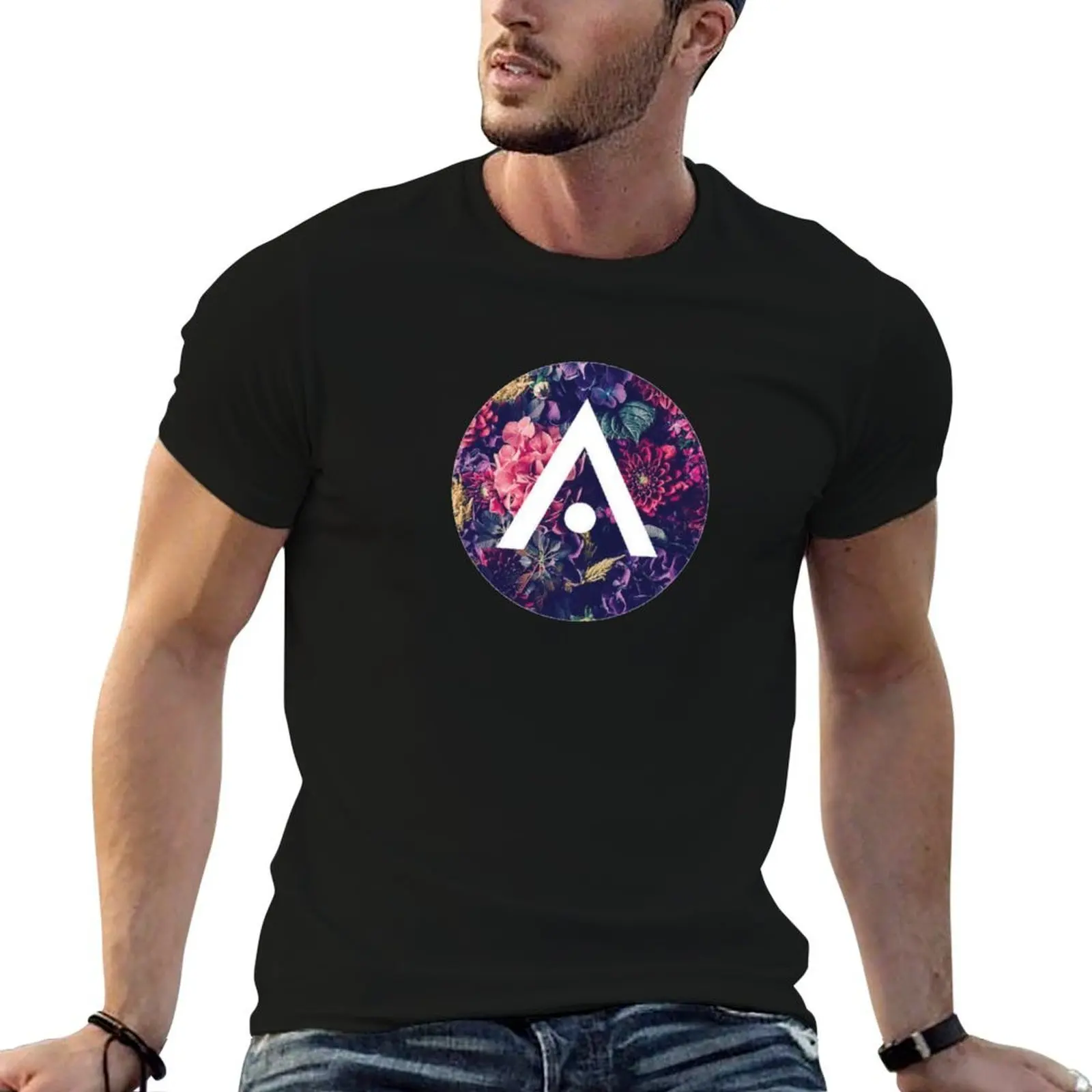 

Dark Purple Floral Aveda Logo T-Shirt anime t shirts oversize mens graphic t shirts T-Shirt