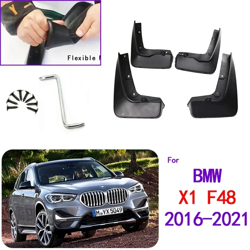 Für BMW X1 F48 2016 2017 2018 2019 2020 2021 Spritzschutz Kotflügel Schmutzfänger Vorne Hinten Auto Zubehör 4 stücke Kotflügel