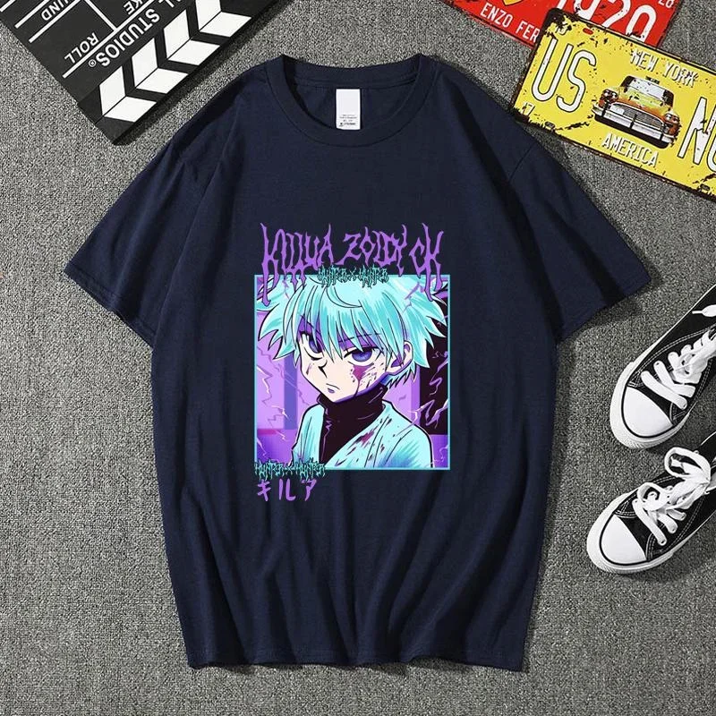 HOT Anime Killua Zoldyck Pattern Printed T-shirt Men's Women's Personalized Street Cool Round Neck Short Sleeve