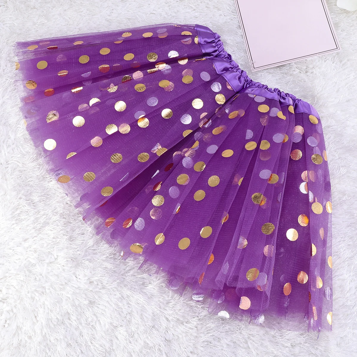 

Bronzed Sequin Tutu Skirt Glitter Purple Layered Tulle Kids Dance Costumes Party Skirts Girls Daily Wear Holiday Gift