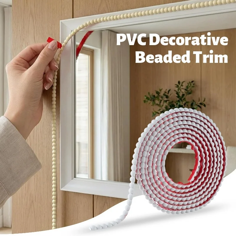 1 Roll 1/2/3meters Flexible Paintable Molding Trim, Self-Adhesive Decorative Bead DIY Wall Trim for Border Picture Frame