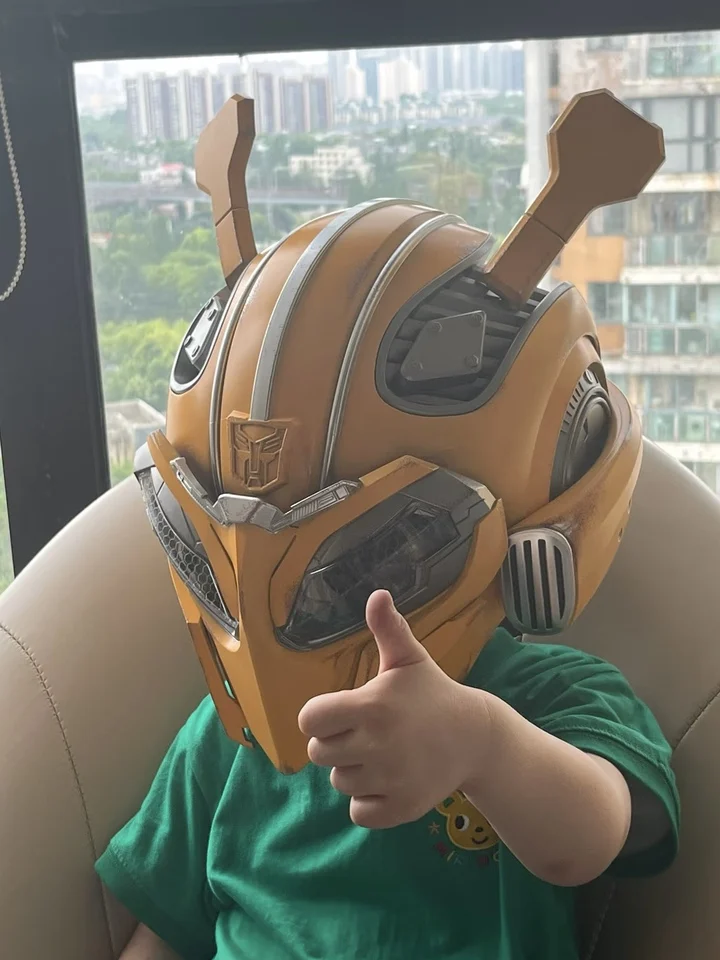 Bumblebee 1:1 Helm Transformers Echte Anime Fiugre Wearable Gezicht Veranderende Met Luidsprekers Model Poppen Decor Speelgoed Cadeau