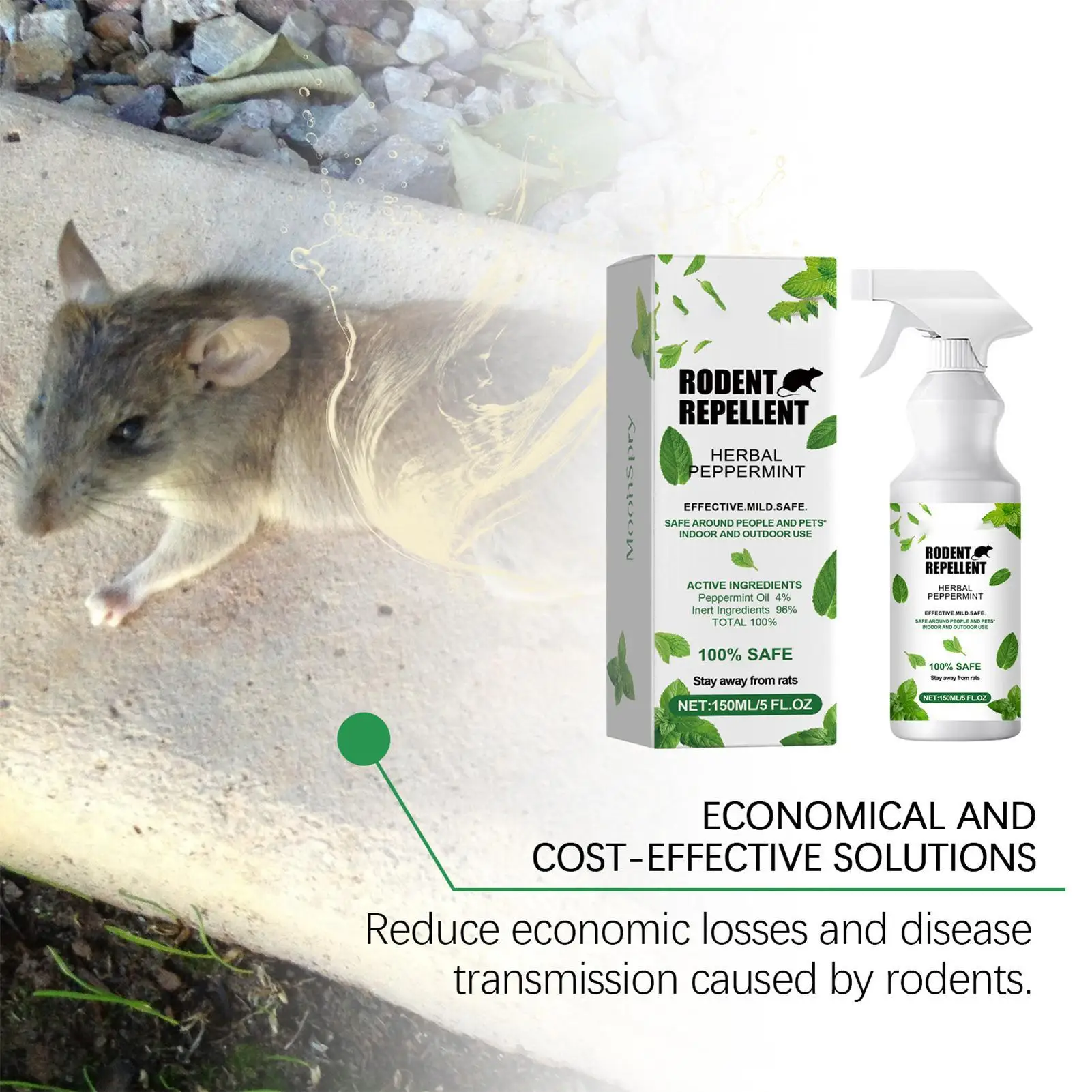 150ml Mouse Repellent Spray Safety Anti Mouse Spray Non-Lethal Camping Outdoor Hiking Forest Animal Gear