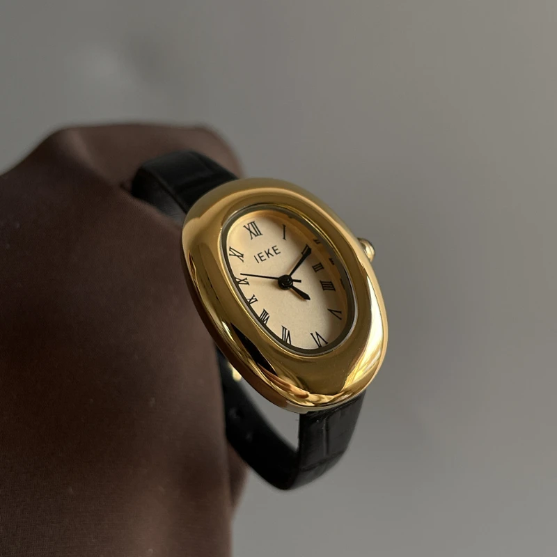 Oval Ladies Watch Gold with Diamonds Small Dial Female Women Quartz Watch Waterproof Lady Clock Bracelet Birthday Gift Box