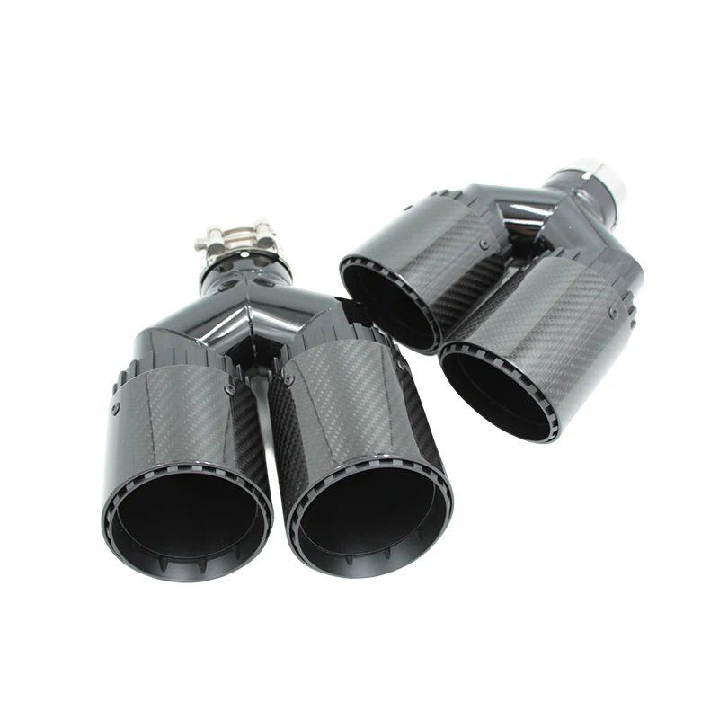Genuine 1 PC Car Accessories Y-type Modification Fit For Volkswagen Golf Auto Carbon Fiber Tail Throat Bullet Matte Black Exhaus