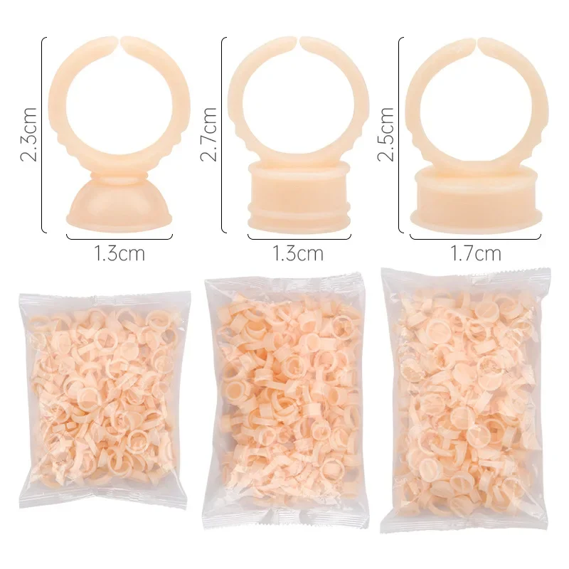 100pcs Disposable Silicone Tattoo Ink Ring Cup Microblading Pigment Glue Holder Grafting Eyelash Drops Ring Tray Makeup Supplies