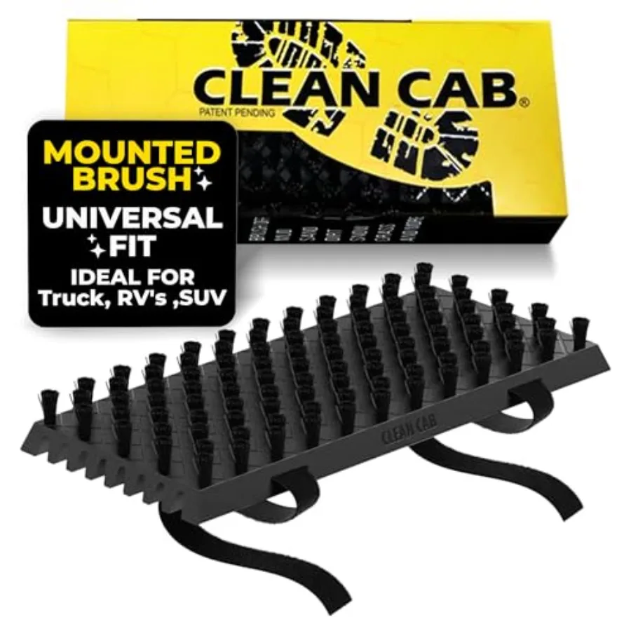 

Universal Fit Truck Step Mounted Brush - Heavy Duty Boot Brush for Trucks, RVs, SUVs, and Semis - Easy Velcro Mounting - Perfec