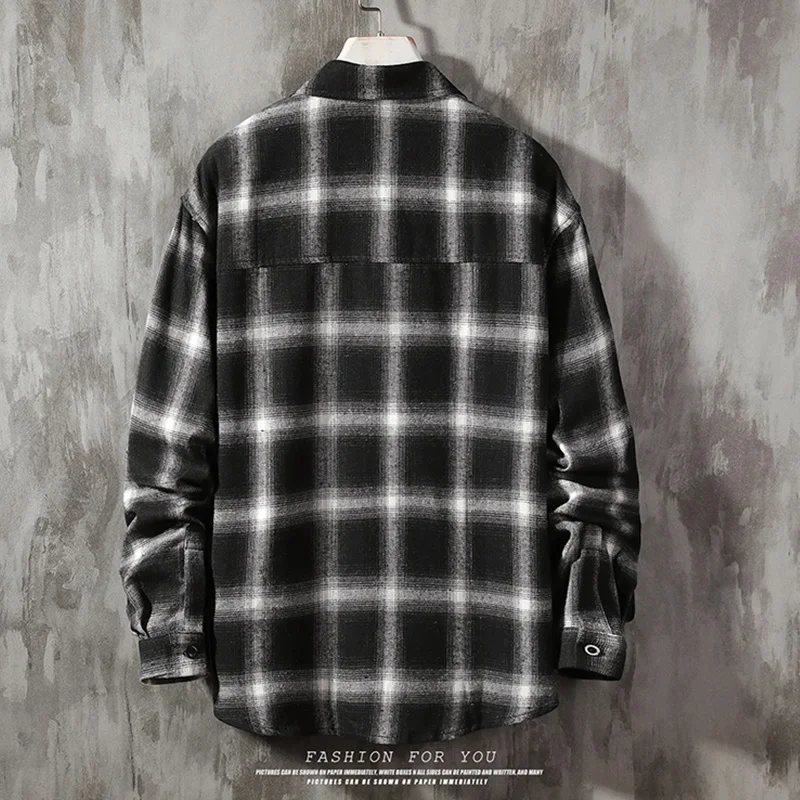 Casual Shirts For Men Clothing 2024 Fashion Long Sleeve Plaid Shirt Men Harajuku Checkered Men Shirt Long Sleeve M-5XL