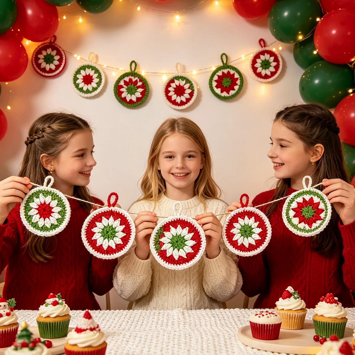 DIY Christmas Round Mandala Flower Hanging Ornament Crochet Kit, Not a Finished Product, Includes Full Set of Yarn, Crochet Tools, and Step-By-Step Visual Tutorial, Red and Green Holiday Color Scheme, Floral Pattern Round Hanging Ornament, Suitable for Christmas, Thanksgiving, and New Year Home Decoration, Can Be Hung on Christmas Trees, Windows, or Display Cases Unpackable DIY Knitting Kit, Beginner-Friendly, Create Your Own Festive Atmosphere Hangings, Can Be Used as Creative Holiday Gifts, Adult DIY Crafts.