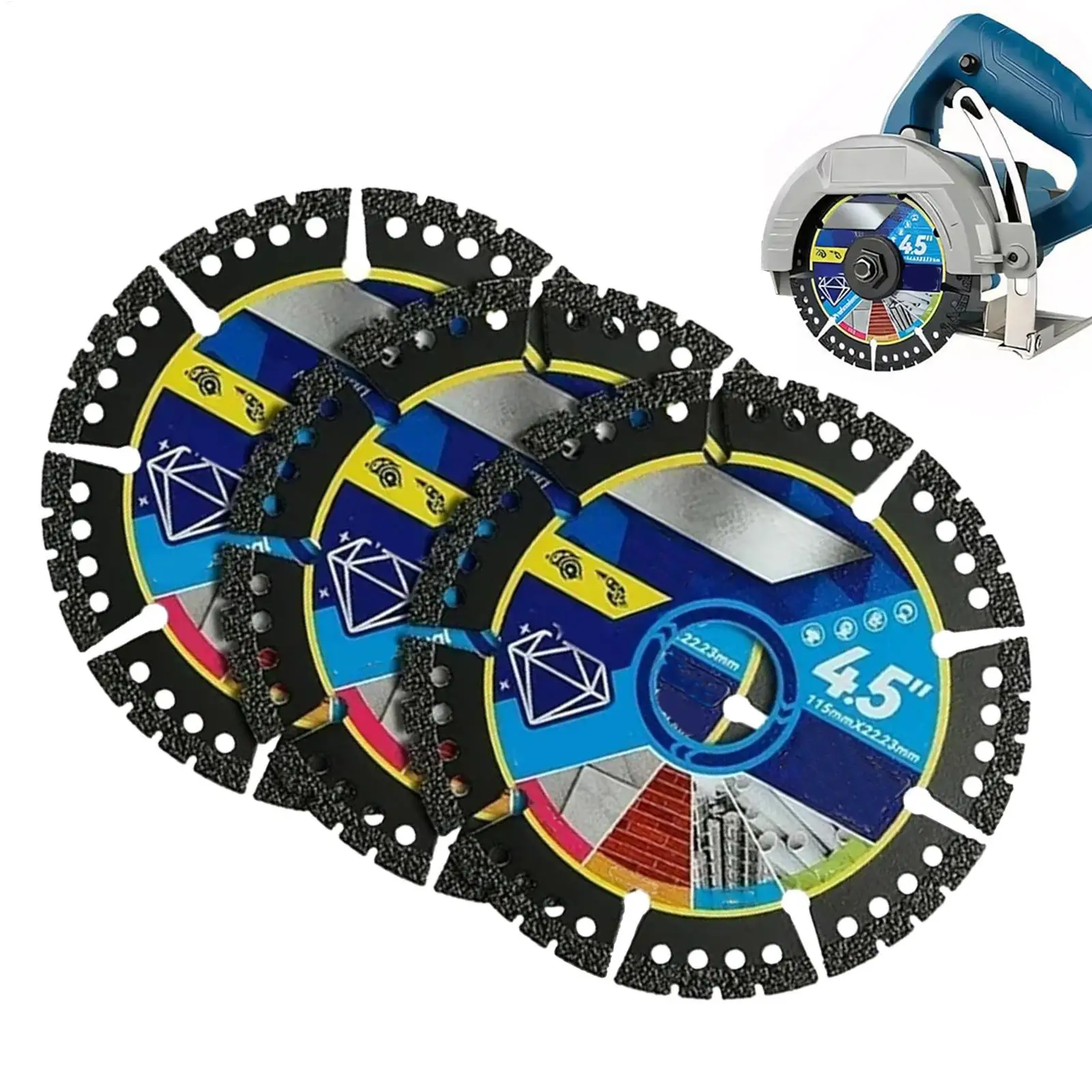 Saw Disc Wheel 3 pcs 4.5 Inch Angle Grinder Cutting Disc Grinding Wheel Tool Tile Marble Concrete Steel Stone PVC Pipe Cutting