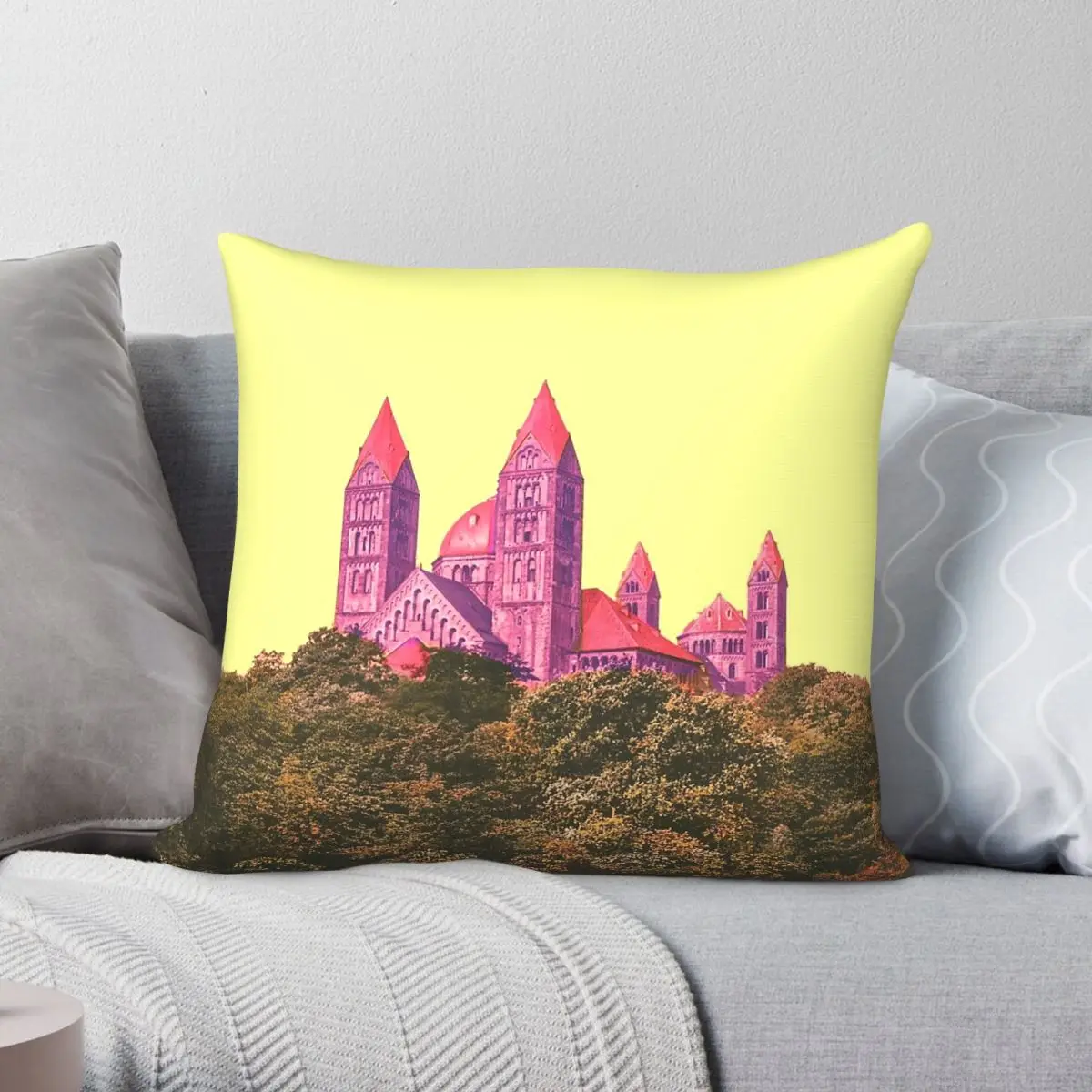 Speyer Cathedral Romanesque Pillowcase Polyester Linen Velvet Creative Zip Throw Pillow Case Home Cushion Cover Wholesale 45x45
