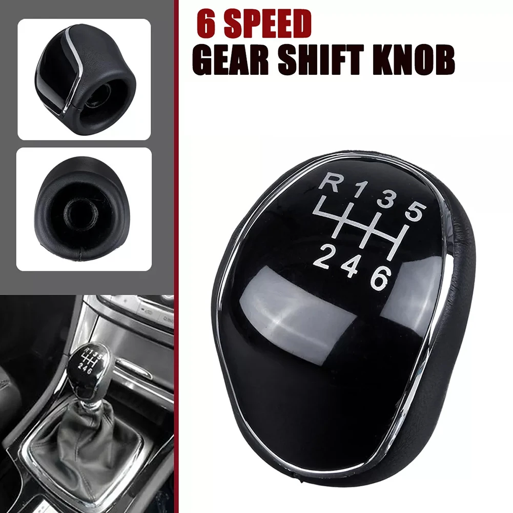 6 Speed Shift Knob Black Gear Shift Knob Precise Gear Shifting Aftermarket Replacement Comfortable Grip Driving Enhancement