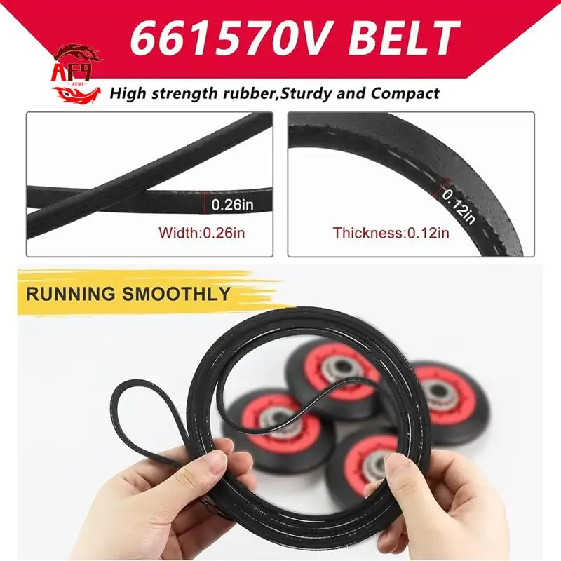 

AF90-4392067 Dryer Repair Kit And W10837240 Dryer Idler Pulley Kit Include WPW10314173 Rollers & 661570V Belt & 279640 Pulley