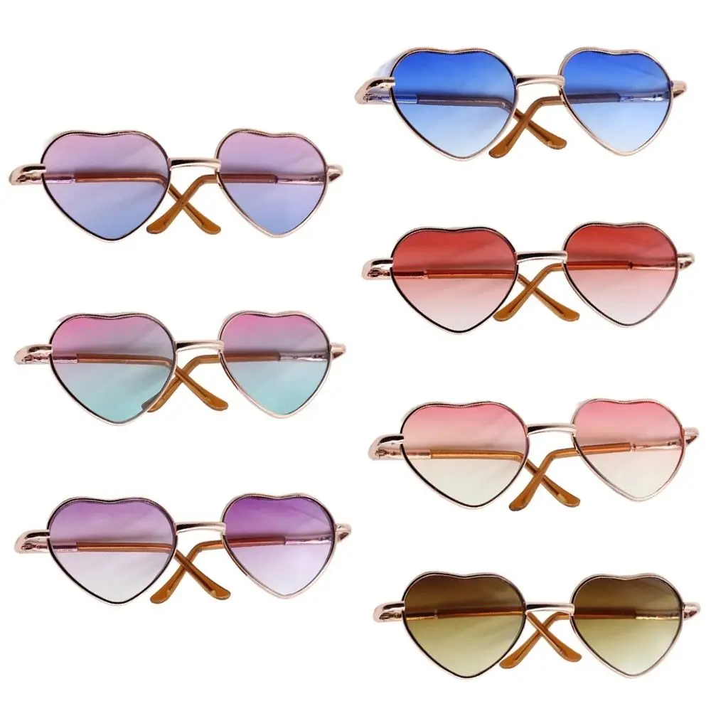 Lunettes de soleil miniatures vintage en forme de cœur pour poupées, verres dégradés, lunettes en peluche, accessoires de jouets, BJD Butter, 60cm, 1/3