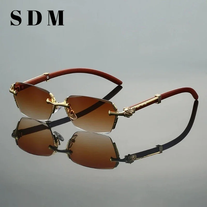 KAMMPT Semi-rimless Rectangle Sunglasses Men 2026 New Gradient Multi-color Shades Women Trendy Luxury Brand Design Sun GlassesA