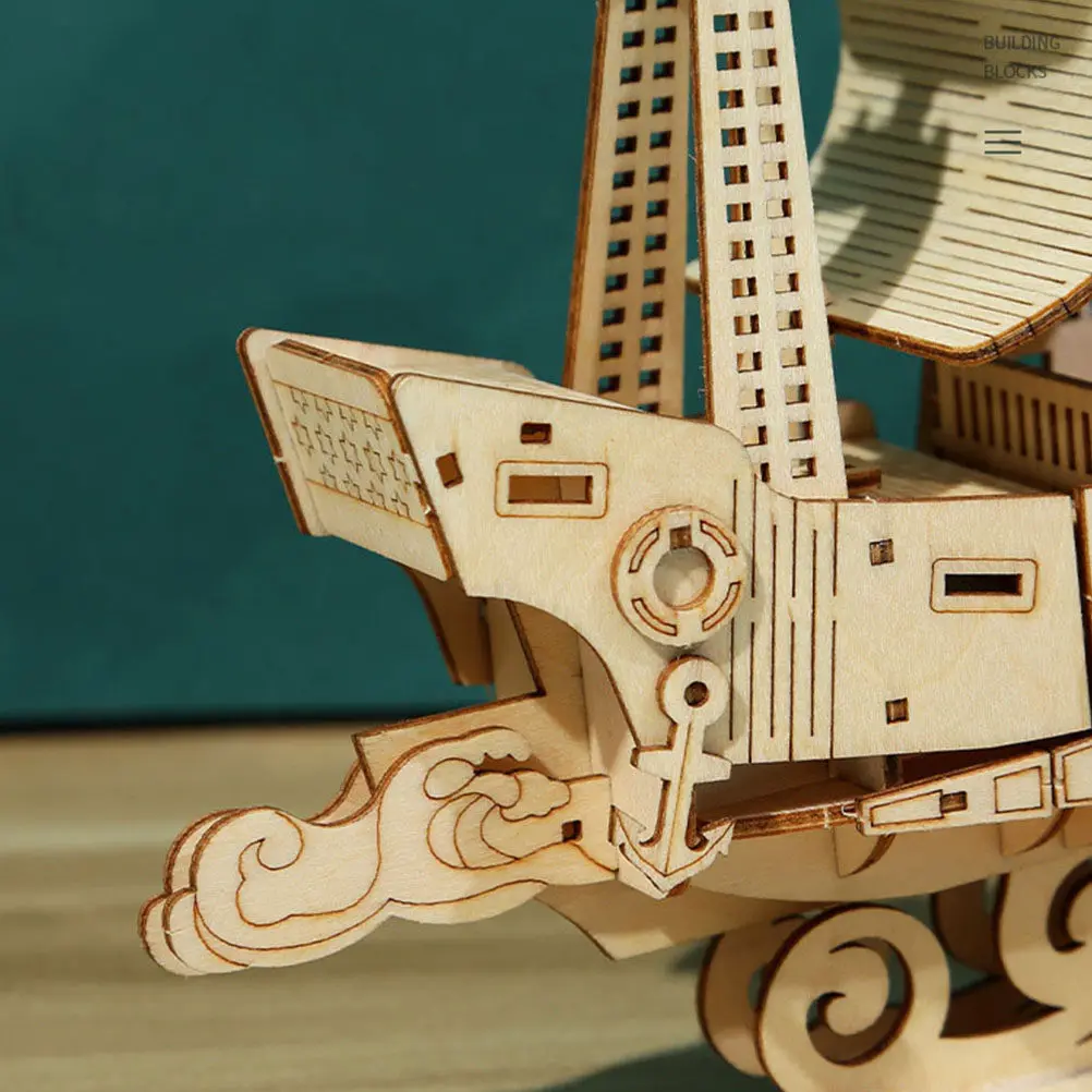 

Wooden Sailboat Puzzle Premium DIY 3D Sailing Ship Craft Decorative Puzzle for Adults Kids Cognitive Development Desktop