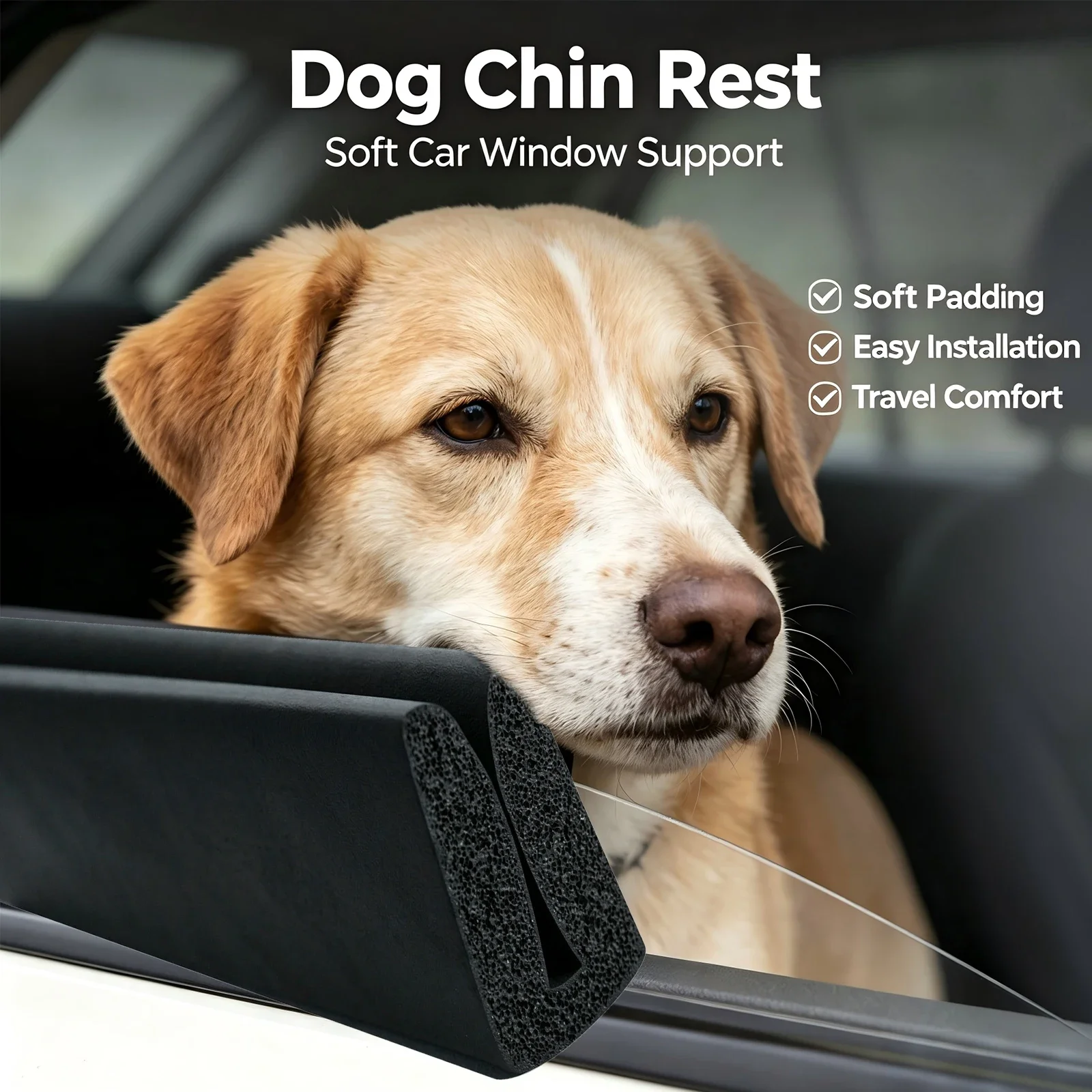 Dog Car Window Chin Rest Pad Alleviate Neck Fatigue Soft Porous Foam Pet Window Head Support Cushion for Protect Pets Chin Paw