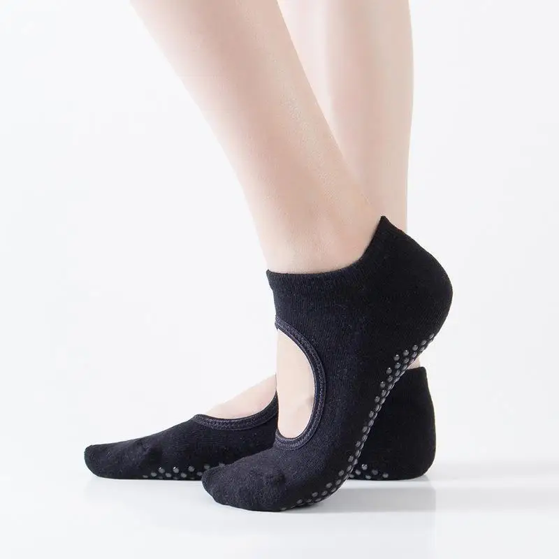 1/2pairs Backless Non-slip Fitness Yoga Socks Cotton Women Sport Pilates Socks Ballet Dance Slippers Sock Workout for Gym