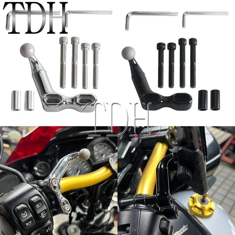 Ball Head Handlebar Cell Phones Bracket Support For Honda GoldWing GL 1800 Harley XL883 XL1200 RA1250 GPS Mobile Phone Holder