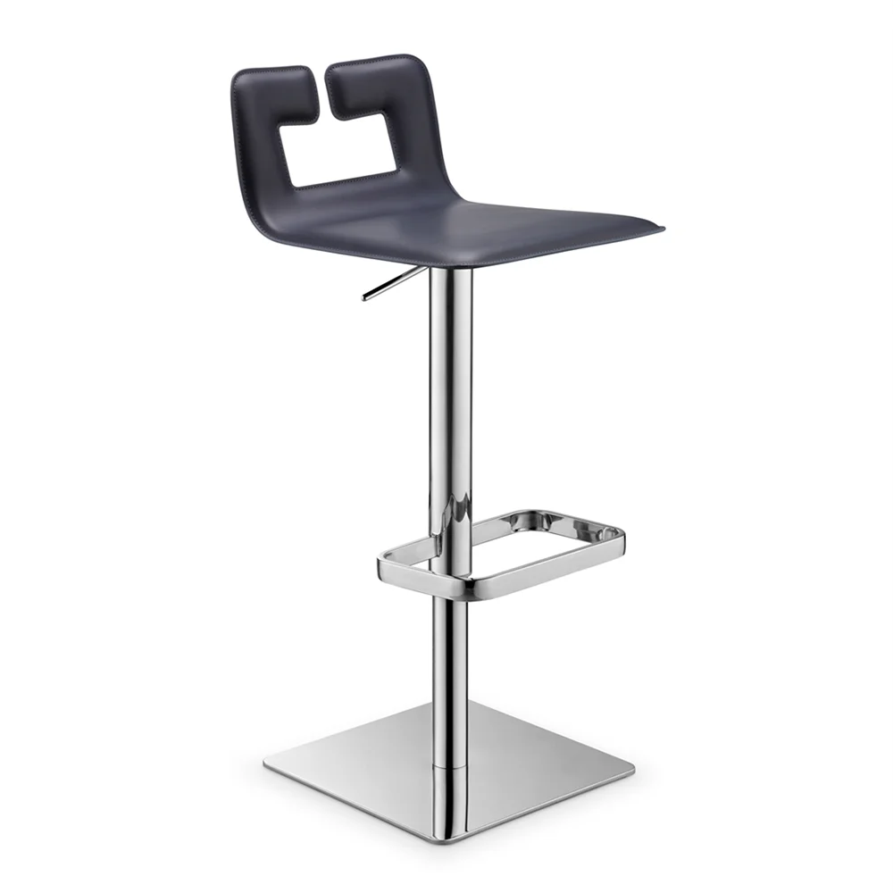 Stainless steel swivel stool can be raised and lowered leather bar chair